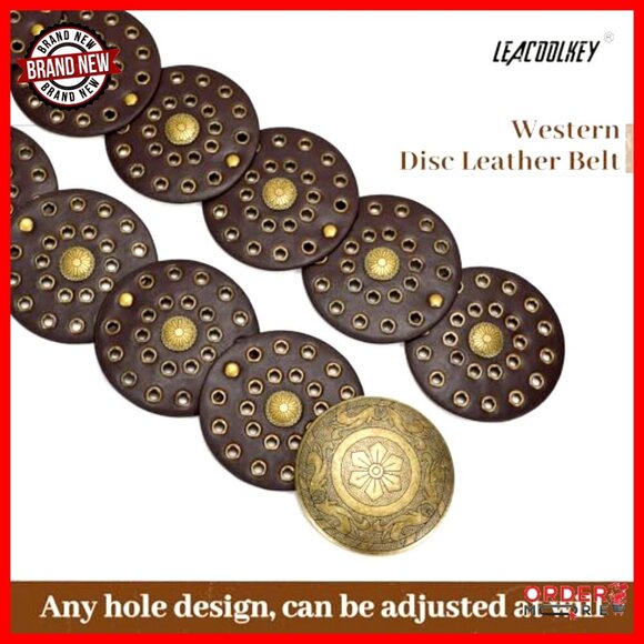 Vintage Western Disc Belt Wide 3.5\